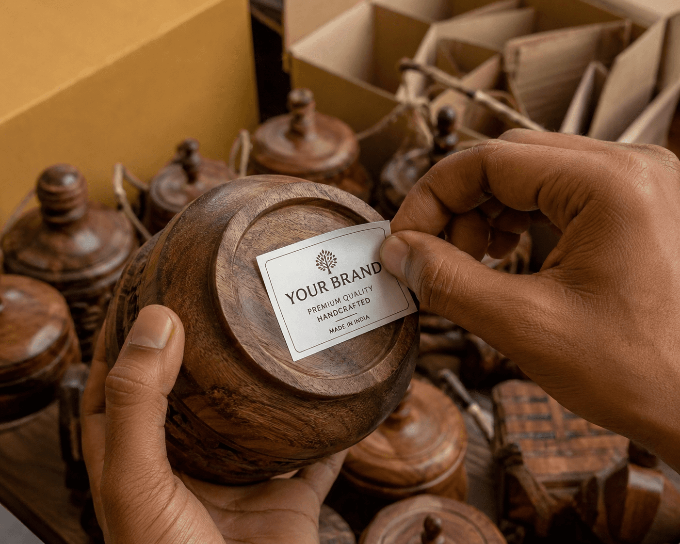 Custom branded home decor product packaging